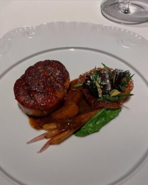 Aiste Miseviciute Instagram - Highlights from the 3 Michelin starred Plenitude @plenitude.paris by @arnauddonckele, a special mention to the wine choices of the very talented head sommelier @emmanuelcadieu. 

- Langoustine with squash and rosemary with sabayon.
- Gambero rosso and broccoletti with gambero, bergamot, Thai basil and yuzu bisque.
- Sauces are a pivotal aspect in Arnaud Donckele's cuisine and this simple yet stellar vegetable dish "Vegetable garden plot" was the best example.
- Sardine with marigold
- Scallop with fennel and caviar
- Pot au-feu, served in the kitchen by chef
- Veal sweetbread with salsify, nasturtium with "fond de veau" and myoga sauce.
- Quince with vanilla and chantilly