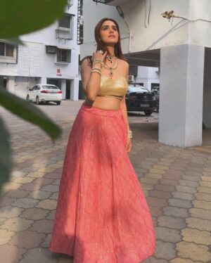 Akshitaa Agnihotri Instagram - Lehenga goddess, ruling the fashion game. 💪🤩🔥

Wearing @sanskritisparklesbyakshitaa 
Outfit by @sangeetakrishnani_fashion