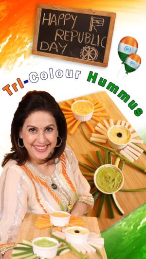 Amrita Raichand Instagram - Bringing the colors of our 🇮🇳 to your plate✨

This Tri-Colour Hummus isn’t just stunning—it’s packed with goodness! 🧡 Carrots for glowing skin, 🤍 chickpeas for protein and fiber, 💚 spinach for iron and antioxidants.

For me, it’s a reminder of how our diversity blends beautifully—just like our country. Make your day extra special with this healthy, tricolored treat!

Recipe:

Ingredients

Chickpeas – 1 ½ cups (soaked overnight)
Bay leaf – 1
Garlic cloves – 6-7 
Salt – to taste
Baking soda – a pinch
Extra virgin Olive oil – ½ cup
Tahini paste – 2 tbsp
Lime juice – from 2 small limes
Spinach purée – ¼ cup
Carrot purée – ¼ cup

Accompaniments
Carrots, English cucumbers & Radish (all cut into batons)

Method
-Pressure cook the soaked chickpeas with the bay leaf, salt, a couple of the garlic cloves, and a pinch of baking soda. Cook for 5-6 whistles; Once done, release the pressure completely and check the chickpeas which should be soft and mushy. Try and remove as much of the skin that you possibly can for a smoother hummus. 
-Now to make the hummus, add the boiled chickpeas to a blender along with garlic cloves, tahini paste and lime juice. Blend into a smooth paste.
-Gradually add olive oil while blending until you get the desired texture and consistency.
-Once done, divide the hummus equally into three bowls.
-For the spinach hummus, add the spinach purée to one-third of the hummus in the blender and blend until smooth.
-Repeat the same process for the carrot hummus by blending the carrot purée with another third of the hummus.
-Your tri-color hummus is ready! Serve with batons of colourful veggies your choice of accompaniments.

#TriColourHummus #RepublicDaySpecial #CookingWithAmrita #HealthySnacking #KitchenCreations #ChefLife #FoodieVibes #IndianPride #HealthyAndTasty #HummusLovers #SpreadsAndDips #VibrantRecipes #PlantBasedGoodness #CelebratingIndia #RepublicDay