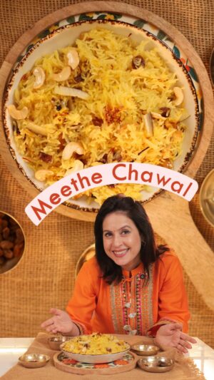 Amrita Raichand Instagram - A dish filled with love, tradition, and a whole lot of nostalgia! 🌼 

Today I’m sharing a childhood favourite, Meethe Chawal! It’s bright yellow colour and it’s fragrant flavours was my mom’s magic recipe that always cheered me up💛✨

So come celebrate “Vasant Panchami” with this auspicious dish perfect for new beginnings 🙏😋❤️

To watch the full recipe, click on the link in bio! 

#VasantPanchami #MereGharKaKhana #MeetheChawal #FestiveFlavors #CookingWithAmrita #IndianFestivals #ComfortFood #SweetRice #SaraswatiPuja #YellowVibes #MaaKaPyaar #SoulFood #FestiveFood #RiceRecipes #IndianRecipes #EasyRecipes #30MinRecipes