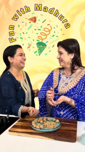 Amrita Raichand Instagram - When two foodies come together, there’s always room for some masti! 😄🎉 If you haven’t seen the recipe video yet, click on the link in bio please and in my stories 😍

Now in this fun little impromptu game, the lovely Madhura from Madhura’s Recipe decided to test my Marathi skills! 🤔💬 She threw some Marathi phrases my way, and I gave my best shot at translating them to Hindi-English. Let’s just say it was majja ani hasi-mazaak! 😂❤️

Tumhala watta ka mi pass zhale ki fail? Watch the reel and tell me! 🫣💛

#FunWithGuests #MadhurasRecipe #MarathiLessons #CookingWithAmrita #FoodiesUnite #MarathiMasti #BehindTheScenes #KitchenLaughter #ReelFun #FoodieVibes