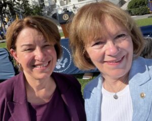 Amy Klobuchar Instagram - Happy Birthday to my beloved friend and colleague, Tina Smith! You are a terrific senate partner in standing up for Minnesota and our country. And…it’s always fun to work with you!