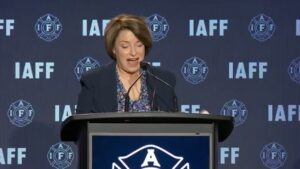 Amy Klobuchar Instagram - I joined @iaffofficial today to speak out on behalf of firefighters across the country.

Our first responders go above and beyond the call of duty every day – and we must do the same for them to ensure they have the resources and support they need.