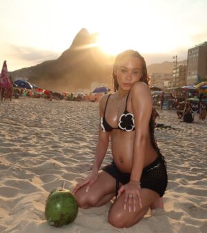 Ana Giulia Zortea Instagram - Ana & Ace take on the beach ✨ primeira vez da neném na praia!!!