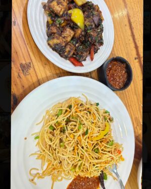 Anju Jadhav Instagram - 💖🍽️ Weekend vibes: indulging in my favorite cuisine with my favorite person @sumit.chalotra89 ❤️! Nothing like a cheat day to make Sunday extra sweet. Cheers to Sunday Funday! 🎉✨ #CheatDay #SundayFunday #FoodieLove”