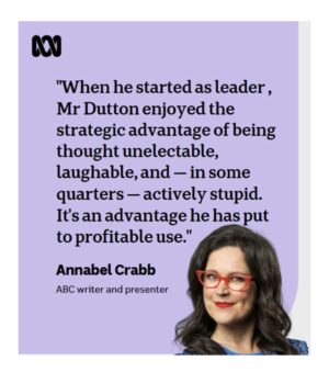 Annabel Crabb Instagram - An extraordinary and expectation-defying three years. But some recent mistakes show that when you start being the bookies’ favourite, life gets a lot more challenging. My new column - on the fortunes of aspiring PM Peter Dutton - is up now at @abcnews_au … head to the site or follow the link in my bio.