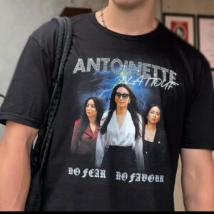 Antoinette Lattouf Instagram - So, a man I’ve never met put my face(s) on a shirt—because nothing screams solidarity like rogue merch. He assured me he knows I never signed up to be a poster girl, but hey, support is support.

He wanted to know if I was OK with him wearing it to his media job and I said, “Sure, go for it,” but also… why does this design make me look like I run a disturbingly efficient criminal empire? Am I defending human rights and a free, independent press or masterminding a high-stakes diamond heist from my secret lair? The vibe is deliciously ambiguous.

Now he has printed shirts for other journalists, and I’m starting to wonder if my next career move should be in the diamond trade. Or waste management. 
It seems ethical.

P.S I don’t know where you can buy one. I’m clearly not a good business woman. But make sure you use the code LATTOUF10 next time you check out on Amazon to claim your error message.