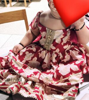 Anum Fayyaz Instagram - My angel 👼🏻♥️
Masha’Allah ♥️
Thank you @closetbyhira for this beautiful dress 🌸
-
#eid #redlove❤️ #mybabygirl