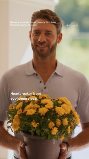 Ashley Newbrough Instagram - Andrew is willing to do whatever it takes to win Jenna's heart back, including earning her family's forgiveness. 

#HeartsAroundTheTable: Jenna's First Love premieres Saturday, March 22 at 8/7c, and streams next day on @HallmarkPlus. Start your free trial at the link in bio today and get 30% off an annual subscription with promo code HCSOCIAL30. Offer good until 3/22. #SpringIntoLove