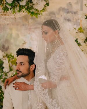 Aymen Saleem Instagram - My favourite white dress🤍

A huge shout out to @manishmalhotra05 and his entire team especially @kerzins & @sameera_khosla for putting their heart into designing both our outfits from scratch. 

@manishmalhotra05 @manishmalhotravows @pictroizzah @chhotanis @omayrwaqar @zahrasarfraz @ayraevents 

01.01.24