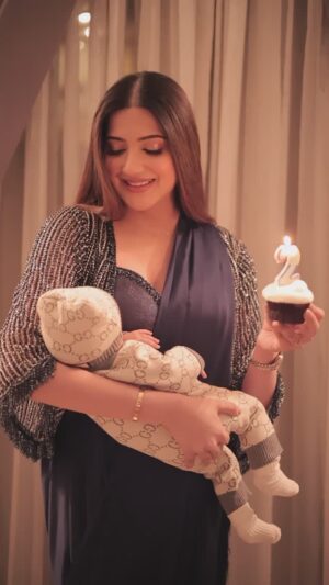 Aymen Saleem Instagram - Two months ago, something so tiny entered my life and changed it in ways I never imagined. You, my sweet boy, have given my world a meaning I didn’t know it was missing. You’ve become my greatest strength, giving me the courage to face anything, and yet, you’re also my greatest weakness because your smile holds my entire heart captive. In your little hands, you carry all my dreams, hopes, and endless love. These two months have been filled with sleepless nights and countless cuddles, but every moment has been worth it.

Happy two months, Kayhan — Mama & Baba love you more than words can ever say! 2️⃣👶🏻🎂🎉🩶✨