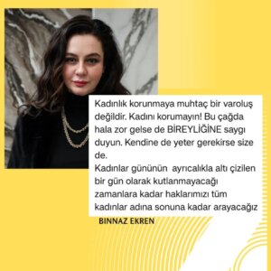 Binnaz Ekren Instagram - Femininity is not an existence that needs protection. Don't protect women! Even though it is still difficult in this age, respect their INDIVIDUALITY. Enough for yourself and if necessary for you. Until the time when Women's Day will not be celebrated as a day that is highlighted with privilege, we will seek our rights on behalf of all women.
Binnaz Ekren
#8martdünyakadınlargünü