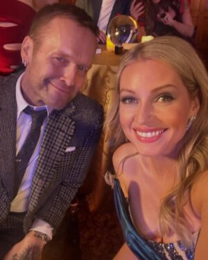 Britney Haynes Instagram - Reunited for one last night of ⚔️ Want to shout out @valentine.bridal again for making my gorgeous dress, @hairbylindseyjessogne for my hair upgrade, and makeup by @britney_haynes wait I can tag myself???