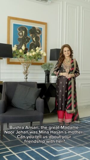 Bushra Ansari Instagram - We asked the great Bushra Ansari about her relationship with Mina Hasan’s mother, Madame Noor Jehan. Bushra is wearing an outfit from our latest Eid Collection. @ansari.bushra

Shop the collection at www.minahasan.com