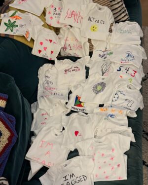 Cecily Strong Instagram - Best birthday of my life. Everyone should have a baby shower with the greatest group of friends and family on Earth for their 41st. Beautiful friends in wigs sending video messages to future lil bébé, mind blowing magic tricks, Peppermint dancing on the Scholastic building rooftop at 2pm on a Saturday, greatest God Parents’ speeches, old new and chosen family, babies in glam rock mullets, and a delicious birthday breakfast of Ina Garten’s French toast cooked with love by my favorite author of a book about the last queen of Hawaii. Little girl now has a brand new set of one-of-a-kind onesies and a library of favorite books from my favorite people (two copies of The Giving Tree means you’ve got the right people around you). I’m forever grateful for all the smiling I’ve done over the last 24 hours and I think I might just stay smiling for a little while. What an antidote for the gray sad scary exhausting unfathomable unmooring winter. As I said yesterday- While it may seem odd at first to have a giant baby shower, I know how incredibly lucky and grateful I feel to have existed in a time and place where I could make the choice and actually get to safely (knock on wood) become a mom at 41. With a fantastic partner. And I think that’s worthy of a proper fucking celebration!
