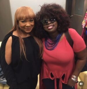 Cheryl Pepsii Riley Instagram - All day I’ve just been at a loss for words 😔
There’s so much goin on, then to get this news today ……
Angie, you have always been such an integral part of our Music, Our Soundtrack, Our HerStory!!!

We’ve run into each other a few times over the years. This pic is from DC (Thank you Aaron Myers)!
You have always been the same!
Wanting better for our industry n our place in it! 
Always Soulful n Real! 
I just don’t understand ….
My Deepest, Sincerest Condolences to Your Family, Friends n Fans! 
You will Forever b Remembered and your Music shall Always Represent your Heart, Spirit n Artistry! 
Thank You Queen!
Sleep in Peace, Power n Paradise! 
 🙏🏽👑🌹🕊️