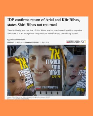 Christina Pascucci Instagram - #HEARTBREAKING The IDF has tragically confirmed that the bodies of Ariel and Kfir Bibas, murdered by H@mas, have been recovered and identified. However, the third body returned is not Shiri Bibas. Our hearts are shattering and we can’t stop thinking about Yarden and the Bibas family. We are sending you all the love and strength in the world. May the memory of these two beautiful boys spark a revolution and be a blessing forever.