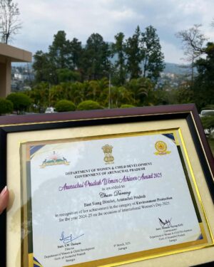 Chum Darang Instagram - To be one name amongst so many achievers from our state is truly an honour. Yes to celebrating womanhood today and every day.
Happy International women’s day.

Thank you Department of women & child development, Government of Arunachal Pradesh for this award. 

#accelerateaction