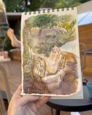 Claire Keane Instagram - Matisse in Palermo 🍋 

.
.
.
.
.
.#palermo #sketch #watercolor #dailysketches
