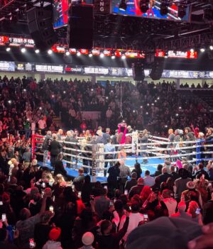 Crystal The Doll Instagram - Last night was legendary! ⚡️ Denzell and I had the honor of watching @claressashields make HISTORY once again! 🏆🥊 She became the first boxer—male or female—to achieve undisputed status in three different divisions in the four-belt era (heavyweight, middleweight, light-middleweight). The GWOAT did what the GWOAT does! 🐐🔥 Flint’s finest, and we couldn’t be prouder! 💪🏽 #HistoryMade #GWOAT #FlintStrong #Undisputed #ChampTalk