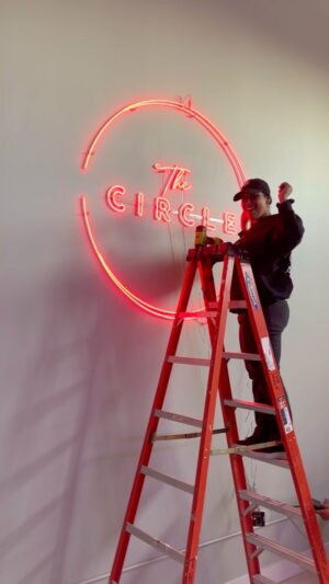 Dana Alexa Instagram - The before and after of @thecirclestudiosa is so special to me. In less than one month Jay and I took a bare bones location and turned it into such a fun, warm, special studio. We are so proud of what we created with our own two hands and with the help of some very special people and friends. Thank you to everyone who makes The Circle what it is with your light and energy. 

Some of the special light in the space comes from our @yellowpop sign! It was the finishing touch, and it is the beacon that shines in all of our classes and videos. It changes color, shines brilliantly and the quality is unmatched. Thank you @yellowpop for helping us complete our space!