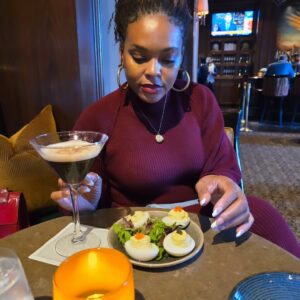 Demetria McKinney Instagram - Sometimes a subtle #nightout with the right person can be all you need! @cviro4real  and I make it a point to take a #timeout together every so often and it's some of the best times I get! Went to #chill at @stregisatl. Great convo, ambiance, and dining! #mom #son #luxury #Paris #atlanta #drinks #sisterlocs  #demetria