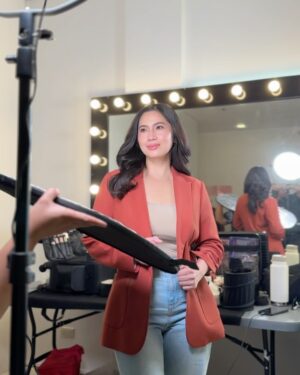 Diana Zubiri Instagram - Guest tayo kanina sa Tictoclock 

Make up: @delosreyesjason 
Hair: @makeupby_alvinrivera 
Stylist: @jmgumatay
