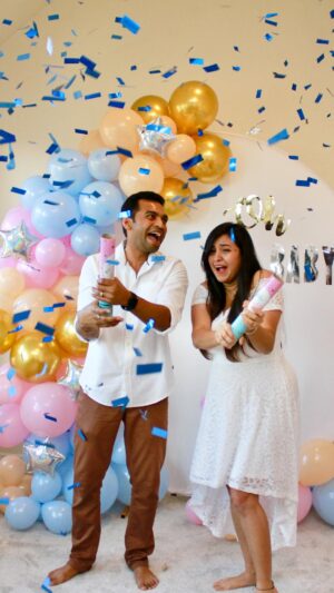 Dimple Harika Instagram - We’re over the moon 💙🌙✨

.
.
.
.
.
.
.
.

[ Gender reveal, Gender reveal party, baby boy ] 
#genderreveal #thebigreveal #overthemoon #genderrevealparty #genderrevealideas #babyboy #itsaboy #babycoming #confetti #genderreveals #babyshower #boyorgirl💗💙 #boyorgirlparty #genderrevealvideos #reveal #genderrevealdecor #genderrevealballoons #genderrevealcake #smokebombs #happyparents #happyday