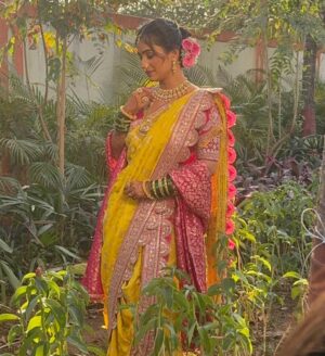 Divya Pugaonkar Instagram - To the most fantastic person I have ever known and my dearest friend Divya❤️ Congratulations on your wedding and thanks a lot for choosing me to design, style and create your wedding day and reception outfits. Lots of love to you and Akshay…#divyakshay