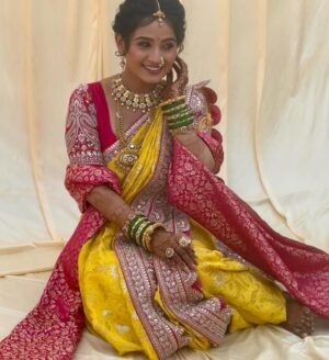 Divya Pugaonkar Instagram - To the most fantastic person I have ever known and my dearest friend Divya❤️ Congratulations on your wedding and thanks a lot for choosing me to design, style and create your wedding day and reception outfits. Lots of love to you and Akshay…#divyakshay