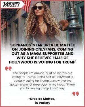 Drea de Matteo Instagram - The beautiful and talented @dreadematteo sat down with @variety in November to talk politics, OnlyFans, and the inspiration behind her badass streetwear line @ultraafree ⚡️