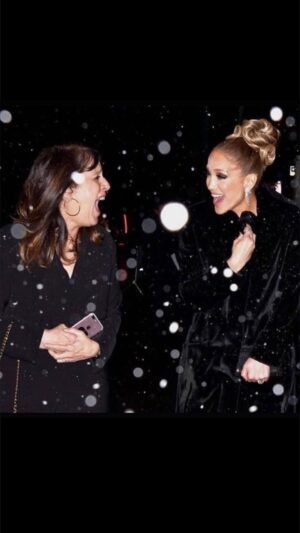 Elaine Goldsmith-Thomas Instagram - Here’s a woman who lets me stand on her skinny shoulders. Lifting me, inspiring me and reminding us all that we don’t just have to stay in one lane. Thank you for being the wind beneath my heels 👠. @JLo, you are the best partner, the best friend, the best supporter of women. Happy International Women’s Day. I ❤️ you.  #howluckyarewe