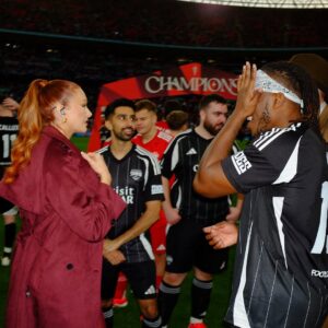 Elz The Witch Instagram - so i hosted at wembley infront of 90,000 people 🥹❤️ thank you @sidemen for having me back for a third time 💪🏻 £4.7 Million raised for charity 👏🏼 on international women’s day 😏

#sidemen #sidemancharitymatch #wembley