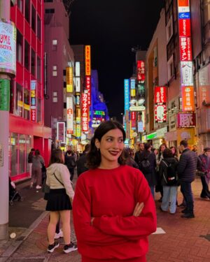 Eman Suleman Instagram - Jamil insisted my first Japan post be with him, my jaanu, without whom this trip would not be possible. Unfortunately, we barely have any pictures together, partly because I was mostly working, and partly because Japan moves so fast, there was hardly any time to pause. By the time the overwhelmingness of it all subsided, it was already time to leave. Sad. 
There’s so much from this trip to share beyond just photos of me looking like a cast member of Yellowstone and unironed clothes. Slowly, as I find my bearings and adjust from 30,000 steps a day to barely 2,500, clean air to smoggy Lahore, I’ll get to it.