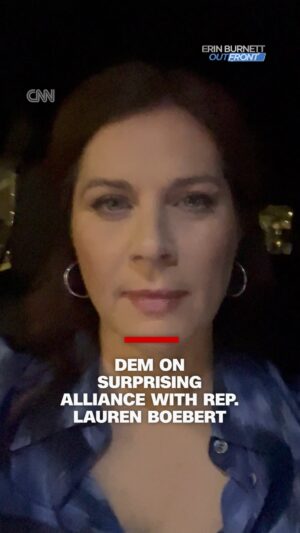 Erin Burnett Instagram - Erin Burnett speaks to Democratic Congressman Jason Crow about why he’s working with Republican Congresswoman Lauren Boebert. #cnn #news #democrats #republicans #colorado #congress