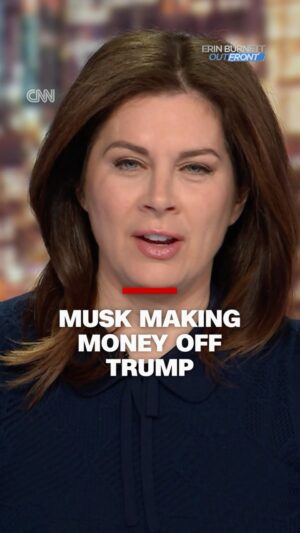 Erin Burnett Instagram - Erin Burnett on how Elon Musk is now making money off President Trump. #cnn #news #trump #elonmusk #tesla #spacex