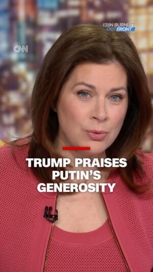 Erin Burnett Instagram - Erin Burnett on Trump praising Putin’s generosity. #cnn #news #trump #putin #russia #ukraine #zelensky