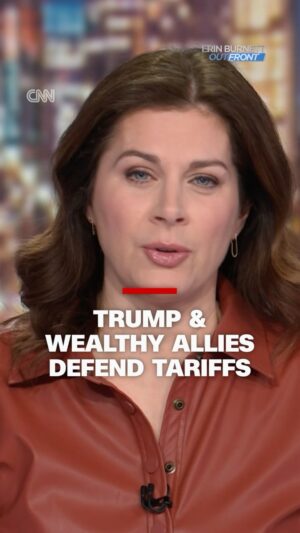 Erin Burnett Instagram - Erin Burnett breaks down how Trump and his wealthy allies are reacting to the president’s tariffs and rising prices. #cnn #news #trump #tariffs #economy #republican #trade #whitehouse