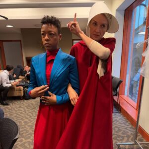 Ever Carradine Instagram - Am I doing this right? 

@handmaidsonhulu coming back 4/8 🩸#thehandmaidstale @whododatlikedat #nospoilers