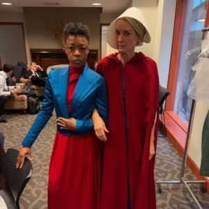 Ever Carradine Instagram - Am I doing this right? 

@handmaidsonhulu coming back 4/8 🩸#thehandmaidstale @whododatlikedat #nospoilers