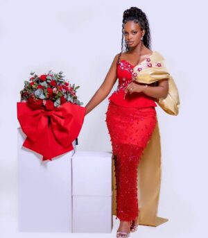 Flavia Tumusiime Instagram - Any excuse to celebrate love.  Some sprinkle of color ahead of valentines day.

👗  @berylqouture 
💄  @monafaces 
📸 @eazipictures