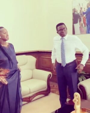 Flavia Tumusiime Instagram - Today was lovely. Spent my morning with the Katikiro (Prime Minister) of Buganda, Charles Peter Mayiga. 

Interview coming soon @capitalfmuganda for Desert island discs.

Dressed by @__guiza_ 
Hair by @mbajja_sean