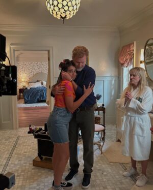Geraldine Viswanathan Instagram - you’re cordially invited round up!! iconic summer includes: celebrating my 27th birthday w the squad   Will Ferrell doing a perfect bit, driving a red dodge charger around atlanta and pink love heart french tip nails 💘 ty for watching!