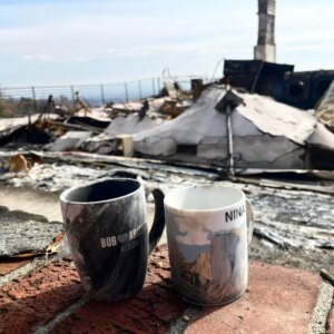 Gina Yashere Instagram - Anyone wanna buy a slightly singed dishwasher? 🤣😭🤣
It's so random what survived & what didn't.
Me & the Ninja's favourite mugs, fully intact inside the dishwasher. Our mailbox, with intact utility bills. The universe was like 'You still gotta pay these bills Bitch! 🤣. That mug is all I have left of my life changing show @bobheartsabishola.
Well, we are seeing this as a cleanse & a fresh start.
We consider ourselves fortunate that we have other living options, so we stay moving forward & maintaining a positive attitude. 
We hope one day to return to #altadena. Provided America has come to it's senses....It may be a decade with the sheer volume of dumbfuckery tho....