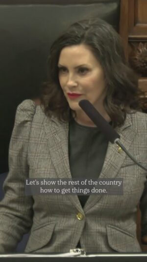 Gretchen Whitmer Instagram - A week ago, I delivered my State of the State address. I talked about what we can do when we work together—lower costs, grow our economy, and deliver for Michigan families.

Because here’s the thing: leadership isn’t about tearing people down. It’s about bringing people together to solve problems. It’s about showing up, doing the work, and building a future where everyone can thrive.

That’s exactly what we’re doing in Michigan.