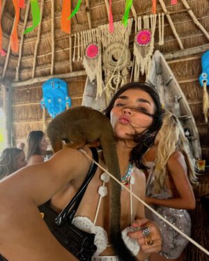 Hailee Keanna Lautenbach Instagram - Look. I’m not that girl who posts a photo with a friend and the friend looks stupid and I look hot. But here is a photo of me and a monkey on a leash where you can’t see monkey (he has fingernails. NAILS ON THOSE FINGIES) From day 1 filming #sonicjourneytvshow #sonicjourney