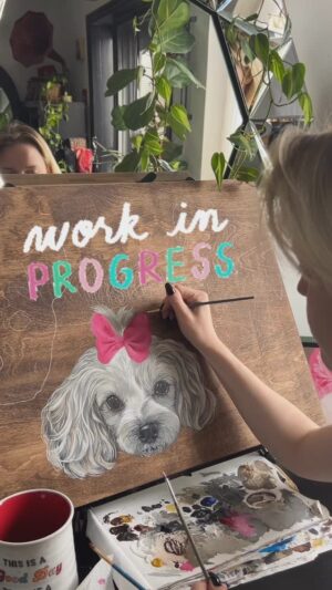 Hallea Jones Instagram - 20x24 acrylic on birch 🎨 🐾 
Availability for spring orders are filling up fast! 🌸 email info@halleajones.com for all inquiries ✨

#petportrait #petpainting #acrylicpaint #acryliconwoodpanel #petstagram #petlover #dogpainting #doggiftideas #halleajones #artist #portraitpainter #petpaintingsoninstagram