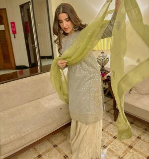 Hareem Farooq Instagram - Eid Mubarak you beautiful people 🦋

👗: @erumkhancouture 
💄: @shely_makeup_artist