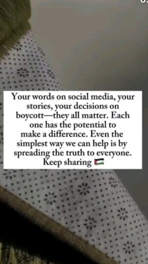Hina Khawaja Bayat Instagram - It's the least we can do.....

#spreadthetruth #awareness #responsibility #boycott #socialmedia #makeadifference #freepalestine #alleyesonrafah