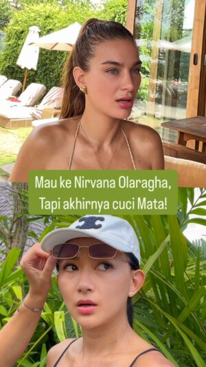 Irina Stroganova Instagram - Mau ke @nirvanalifebali Olaragha, tapi akhirnya cuci Mata! 🤪 @iris_stroganova @misswinederful